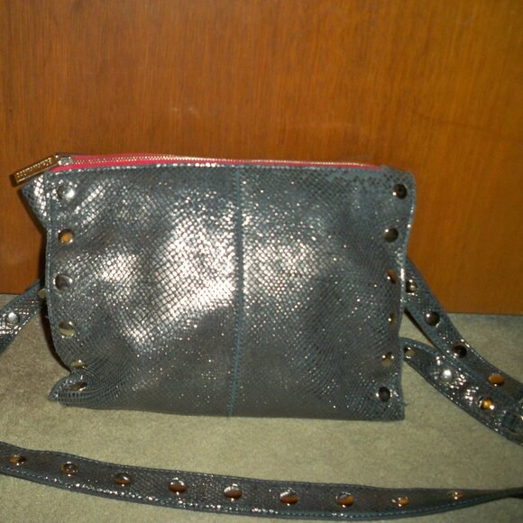 HAMMITT Montana Reversible Silver and Black Large Leather Crossbody , EUC $695!! - Picture 2 of 7